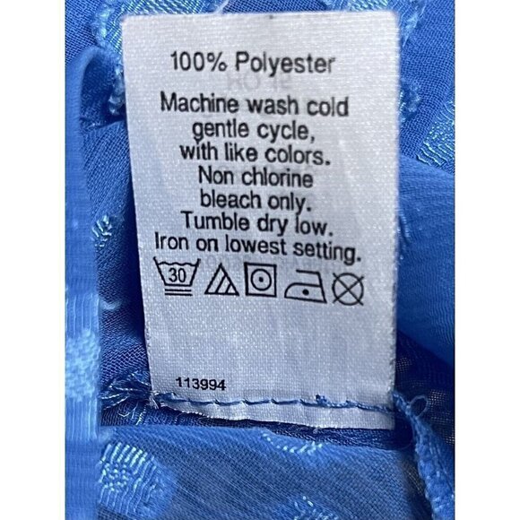 J. CREW Womens SMALL Blue Clip Dot Tie-Neck Sheer Long Sleeve BLOUSE E4291 EUC - Picture 10 of 10